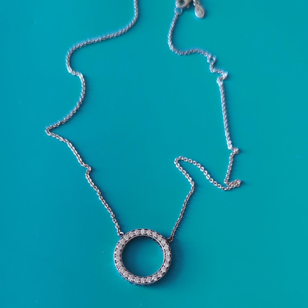 Pandora Silver Circle Pendant Necklace